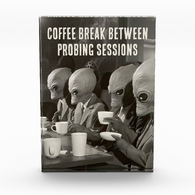 Kaffeepause Pause von Alien Entführungen Fotoblock (Vorderseite)