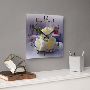Kaffeepause Quadratische Wanduhr