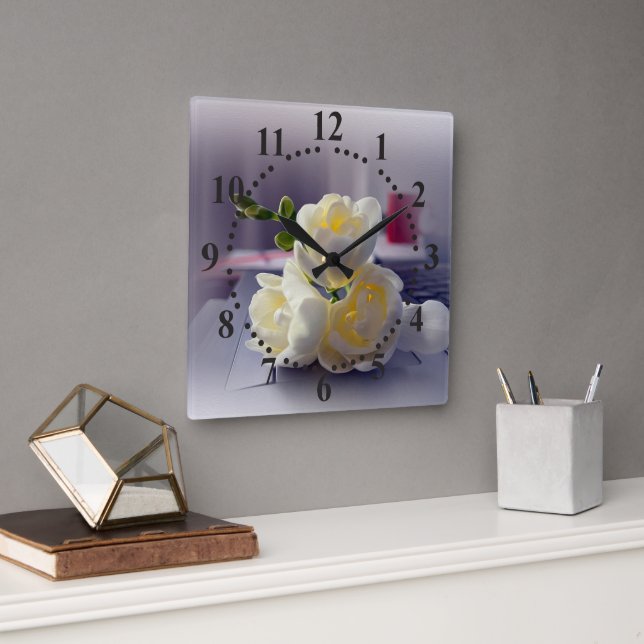 Kaffeepause Quadratische Wanduhr (Büro)