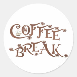 Kaffeepause Runder Aufkleber