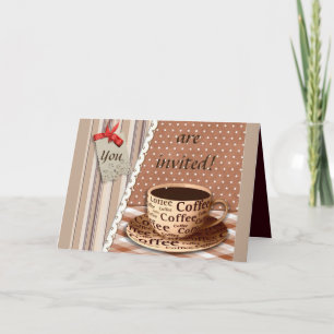 KAFFEEPAUSE, VINTAGE BRUCH-ZEIT-KAFFEETASSE EINLADUNG