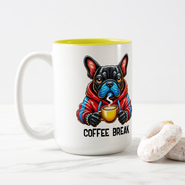 Kaffeepause  zweifarbige tasse (Mit Donut)