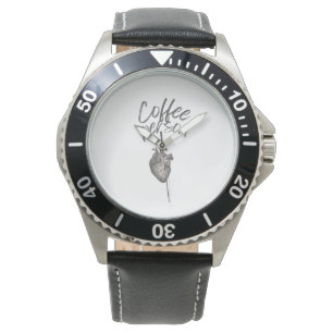 Kaffeeperson Anatomisches Herz Minimal Armbanduhr