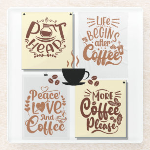 Kaffeeposter Glasuntersetzer