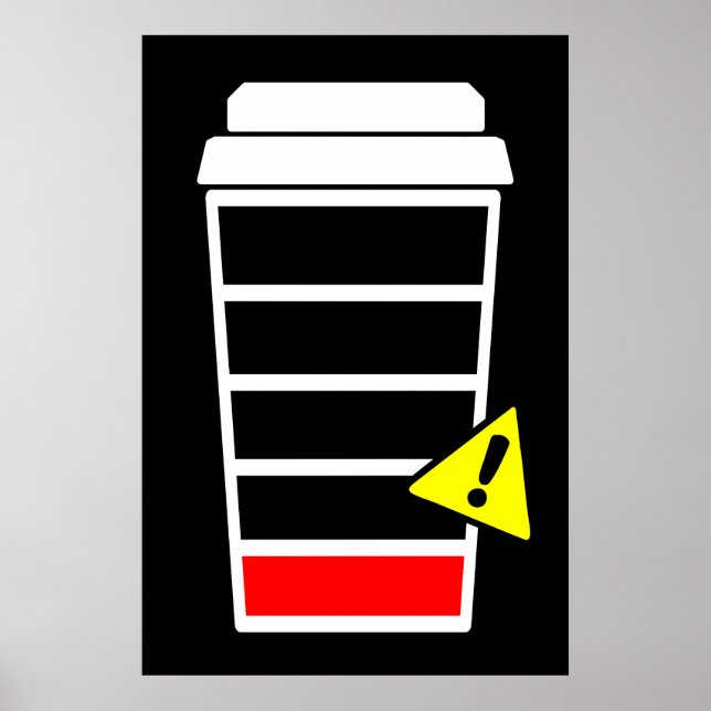 Kaffeeposter, Koffein, ICONS, schwarz, Poster (Vorne)