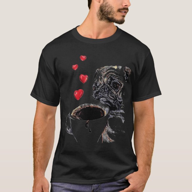 Kaffeepug Leben passiert Kaffee hilft Liebe Tee Fr (Vorderseite)