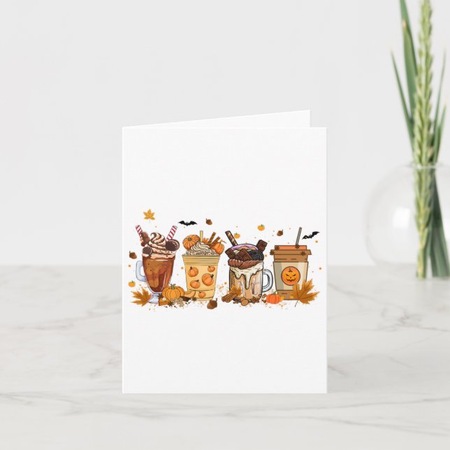 Kaffeepumpkin Spice Latte Erntedank Coffe Karte (Vorderseite)