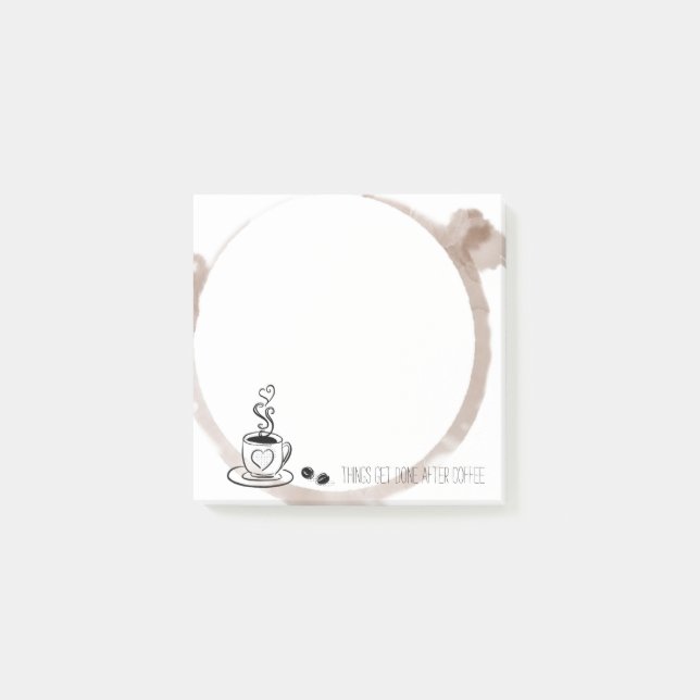 Kaffeeringfleck Post-it Klebezettel (Vorderseite)