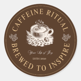 Kaffeerituale-Kaffeetasse, gebraut um zu inspirier Runder Aufkleber