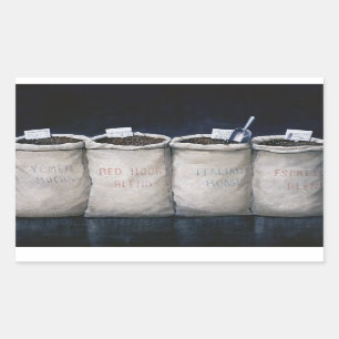 Kaffeesäcke 1990 rechteckiger aufkleber