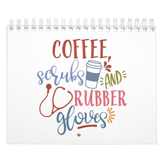 Kaffeeschirbe und Gummihandschuhe für Krankenschwe Kalender (Titelbild)