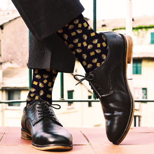 Kaffeeschokolade Biscuits Muster Black Brown Food Socken
