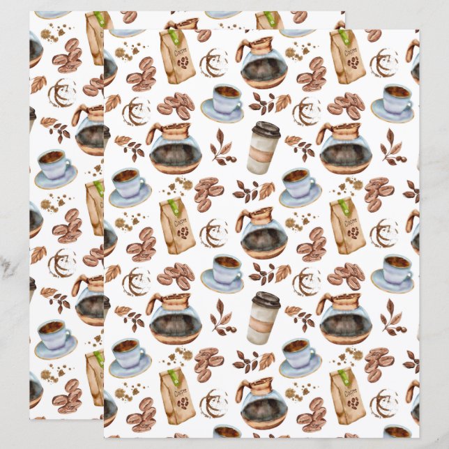 Kaffeeschrappbuchpapier (Vorne/Hinten)