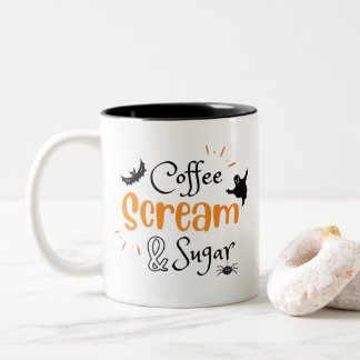 Kaffeeschrei und ZuckerHalloween Zweifarbige Tasse