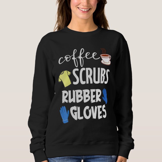 Kaffeeschube Gummihandschuhe Sweatshirt (Vorderseite)