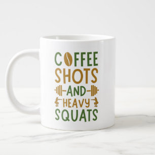 Kaffeeschuhe und schwere Squats Tasse