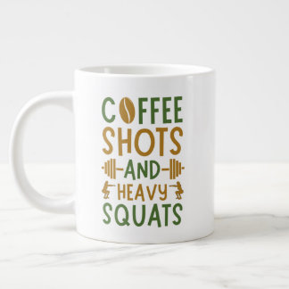 Kaffeeschuhe und schwere Squats Tasse