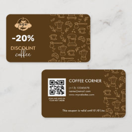 Kaffeeservice Discount Card mit Logo und QR Code Visitenkarte