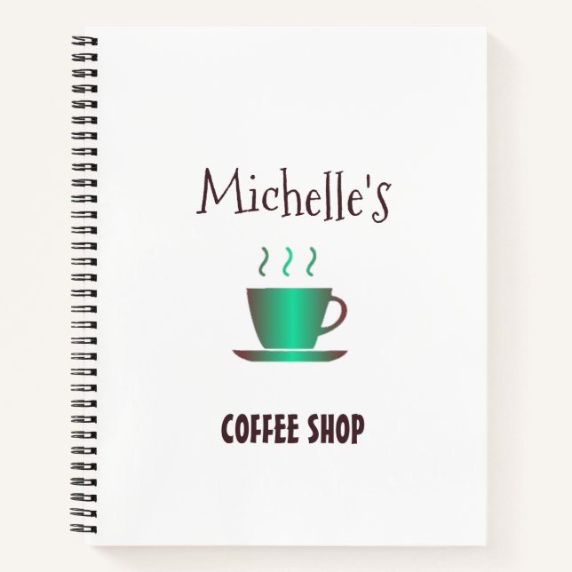 Kaffeeshop Hot-Cup-Silhouette Notizbuch (Vorderseite)