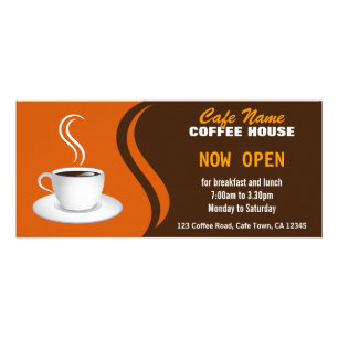 Kaffeeshop Menü Brown und Orange Café Rack Cards