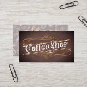 Kaffeeshop - Vintage Schrift Visitenkarte