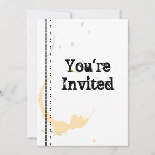 Kaffeestain Grungy Custom Party Einladung