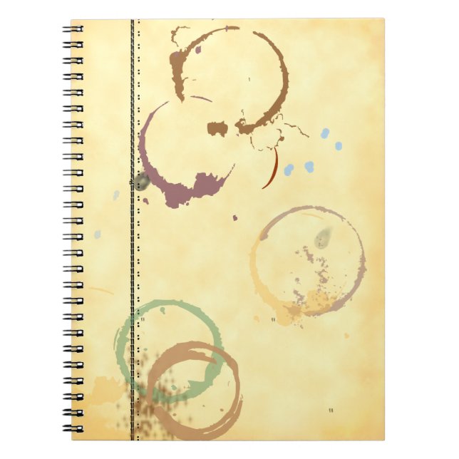 Kaffeestain Schreibart Grunge Imitate-Pergament-Mu Notizblock (Vorderseite)