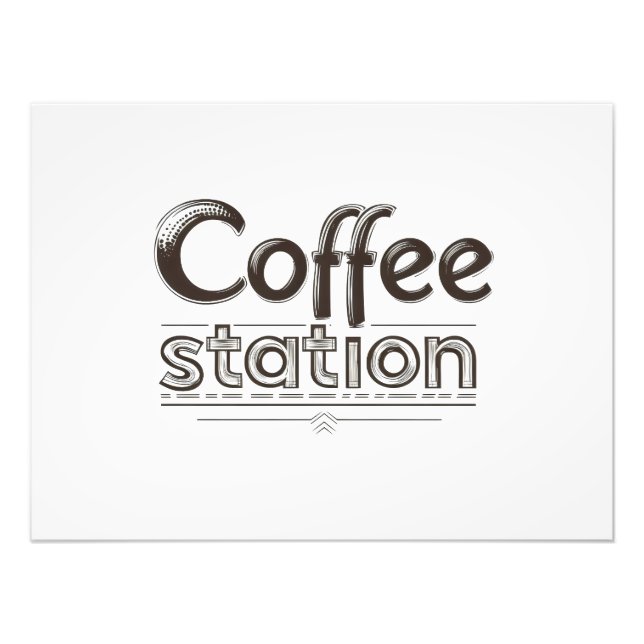 Kaffeestation Text Fotodruck (Vorne)
