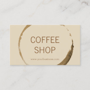 Kaffeestube - Kaffeefleck mit beige Hintergrund Visitenkarte