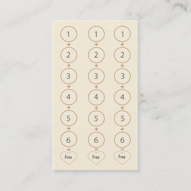 Kaffeestube-Loyalitäts-Lochkarte-Visitenkarte Treuekarte (Vorderseite)