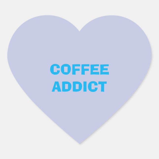 Kaffeesüchtiger Herz-Aufkleber (Vorderseite)