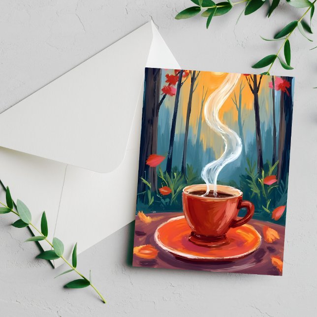 Kaffeetasse Aquarell-Gemälde Karte (Von Creator hochgeladen)
