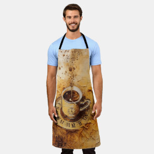 Kaffeetasse auf Uhr Schürze