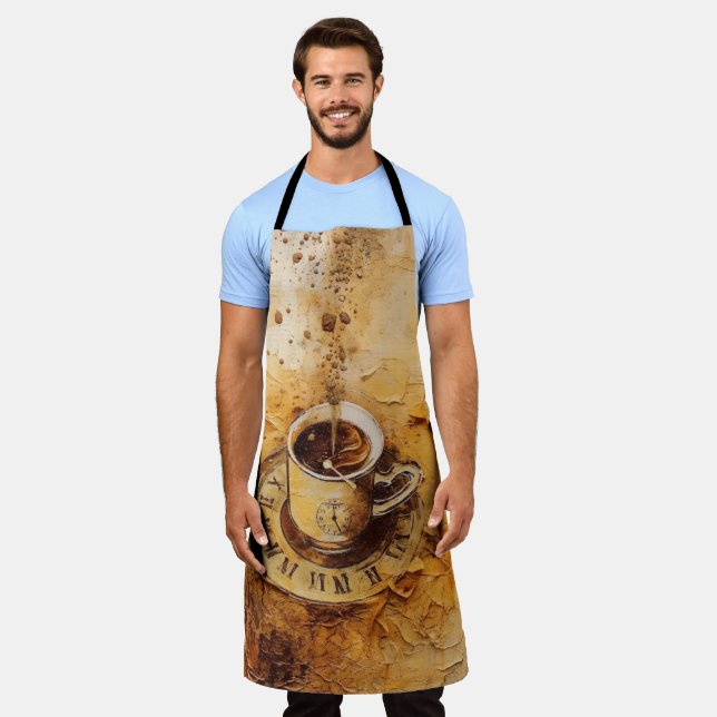 Kaffeetasse auf Uhr Schürze (Getragen)
