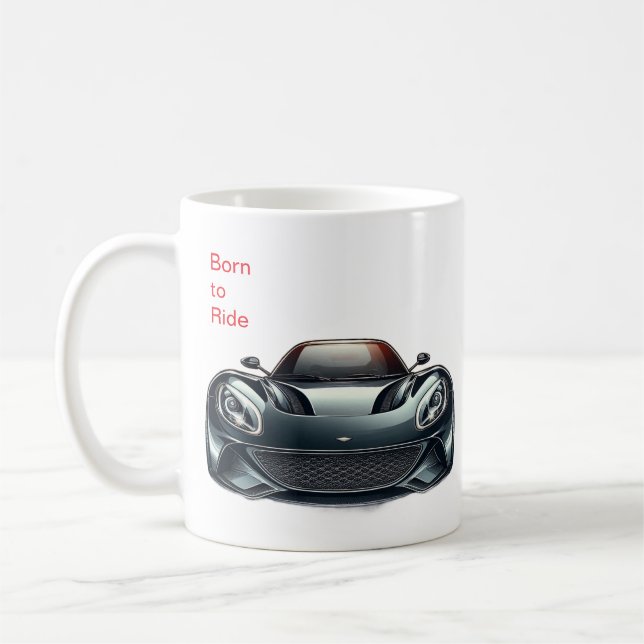 Kaffeetasse 'Born to Ride' / Geschenk für Motorrad (Links)