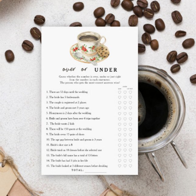 Kaffeetasse Brautparty Über oder unter Spiel (Von Creator hochgeladen)