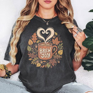 Kaffeetasse 'Brew Joy' mit Herbstlaub-Design T-Shirt