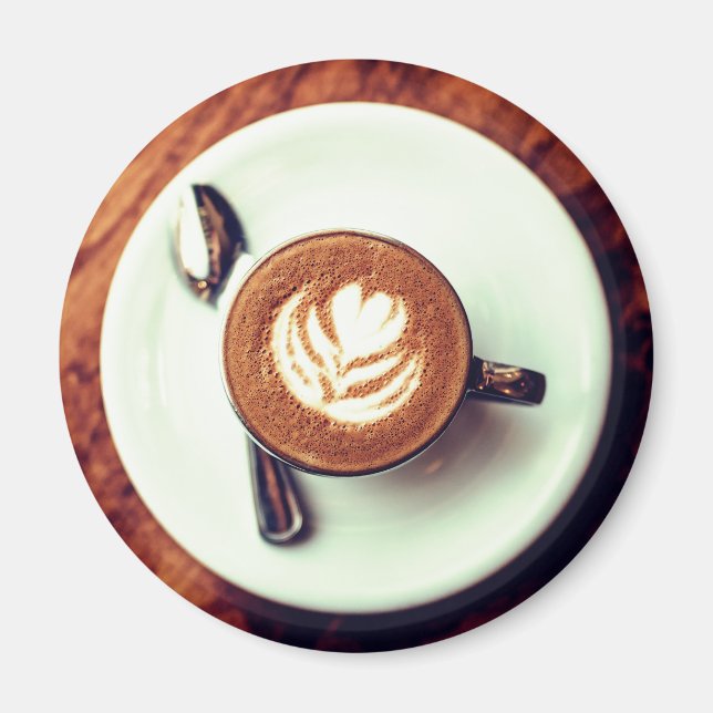 Kaffeetasse Cappuccino braunes, weißes Latte Magnet (Vorne)