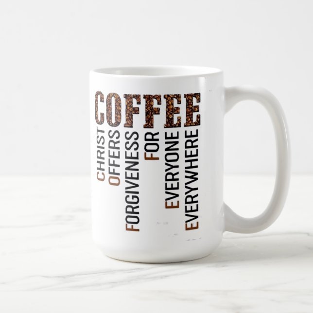 KAFFEETASSE Christus bietet Verzeihen für jeder an (Rechts)