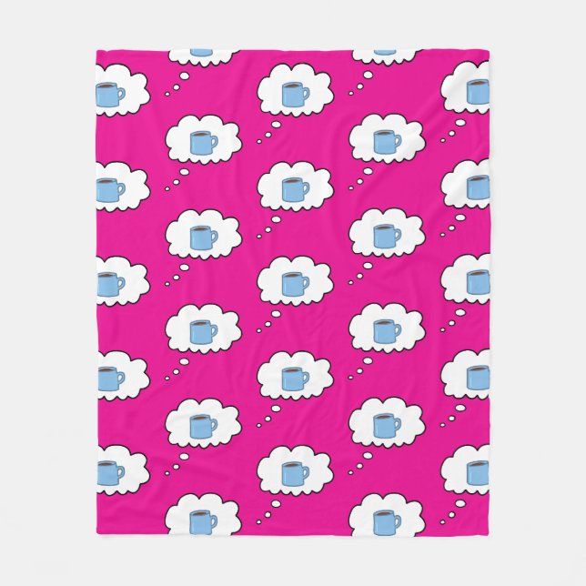 Kaffeetasse Denkblase Magenta Fleecedecke (Vorderseite)