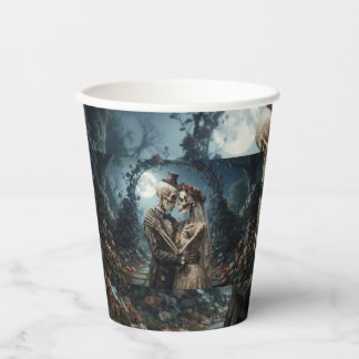 Kaffeetasse der Skelett-Hochzeit Pappbecher