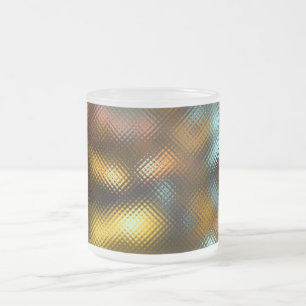 Kaffeetasse, Farbige Lichter hinter Glas, Neon Mattglastasse