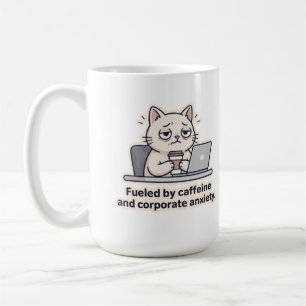 Kaffeetasse für Katzenliebhaber und Büromüdigkeit 