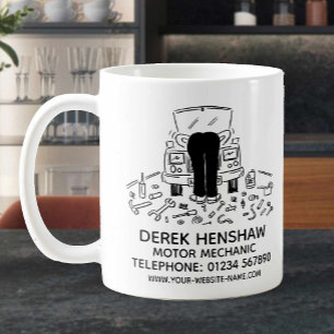 Kaffeetasse für Motor Mechaniker Werbeartikel