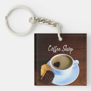 Kaffeetasse Herzförmiger Schaum Coffee Shop Schlüsselanhänger