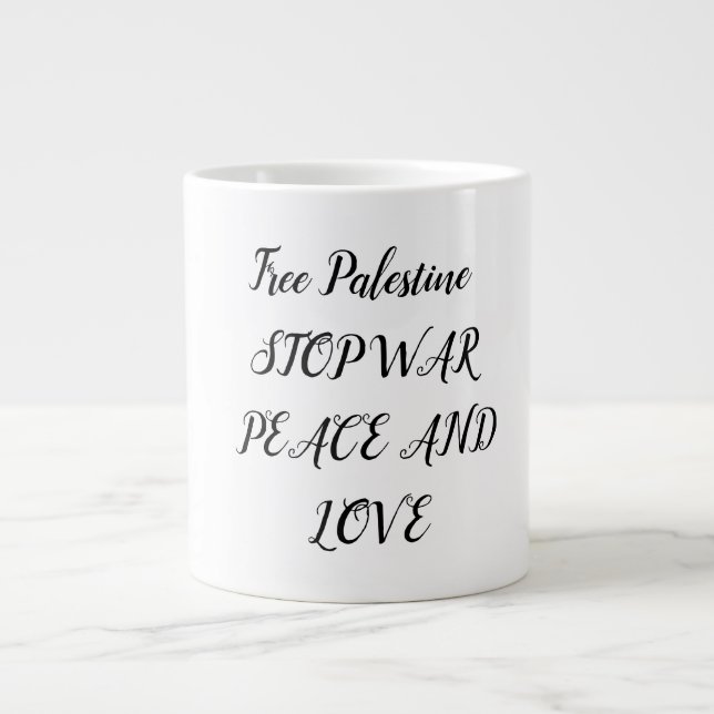 Kaffeetasse kann das Leben der Palästinenser verän Jumbo-Tasse (Vorderseite)