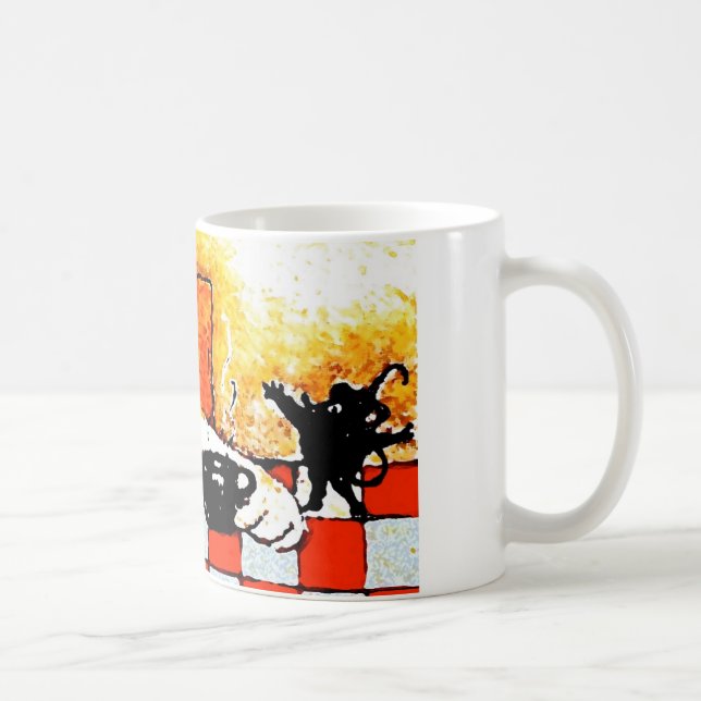Kaffeetasse-Katze-Ursprüngliche Kunst durch Tasse (Rechts)