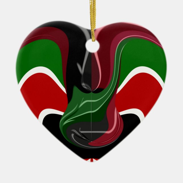 Kaffeetasse Kenya Flagge Hakuna Matata Keramikornament (Vorne)
