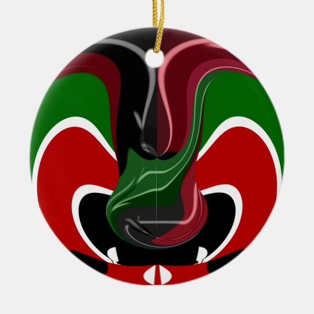 Kaffeetasse Kenya Flagge Hakuna Matata Keramikornament (Vorne)