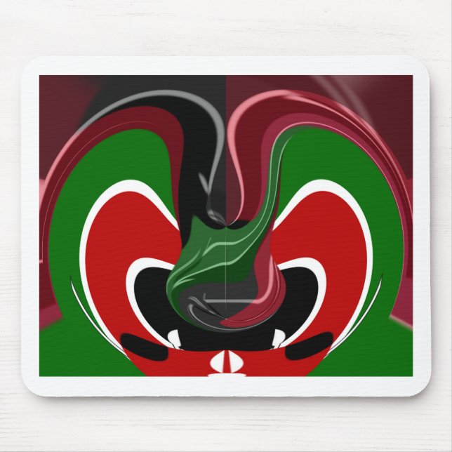 Kaffeetasse Kenya Flagge Hakuna Matata Mousepad (Vorne)